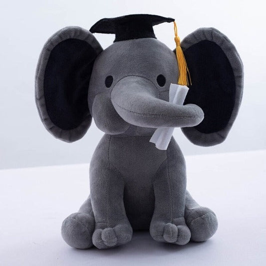 Magesty Eléphant™ Peluche doudou avec chapeau de graduation