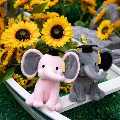Magesty Eléphant™ Peluche doudou avec chapeau de graduation