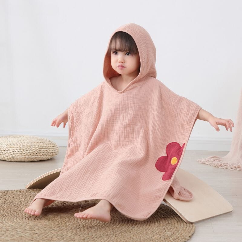 Cape de Bain Gaze de Coton Rose