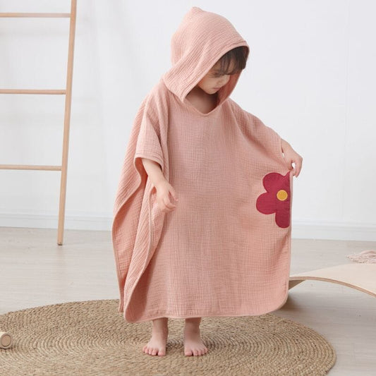 Cape de Bain Gaze de Coton Rose